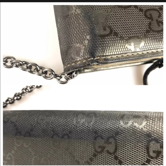 ❌SOLD❌ Gucci Dark Gray Wallet With Chain Strap! - Picture 13 of 13